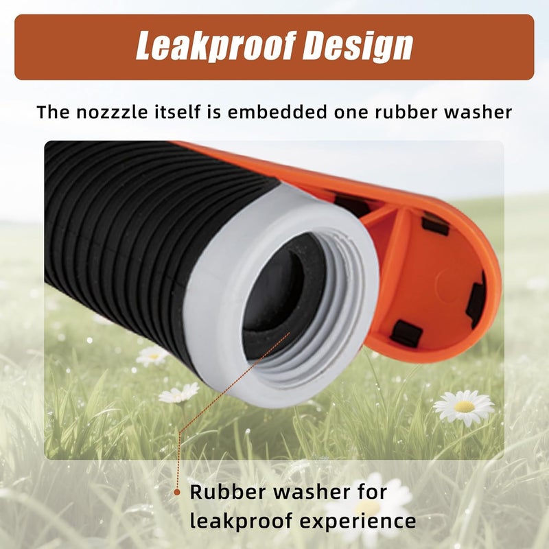 FXFOUCS Garden Hose Nozzle Sprayer– this high heavy-duty spray nozzle offer 8 watering patterns for watering plants, lawns & gardens, washing cars, household cleaning and showering pets. (Dark Orange) - Image 5